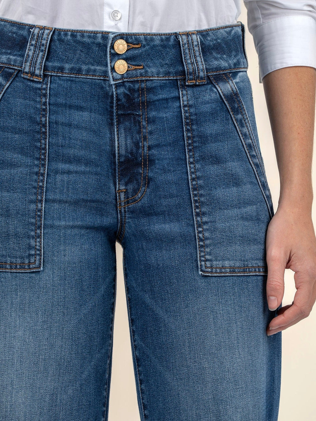 Kut Jeans : Jodi High Rise Wide Leg Patch Pocket