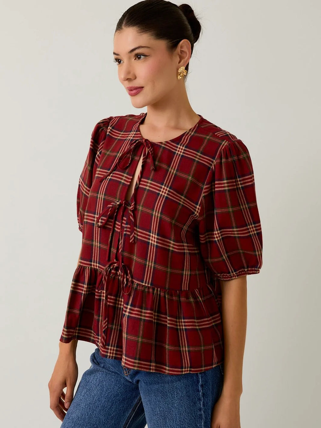 Scotty Plaid Blouse