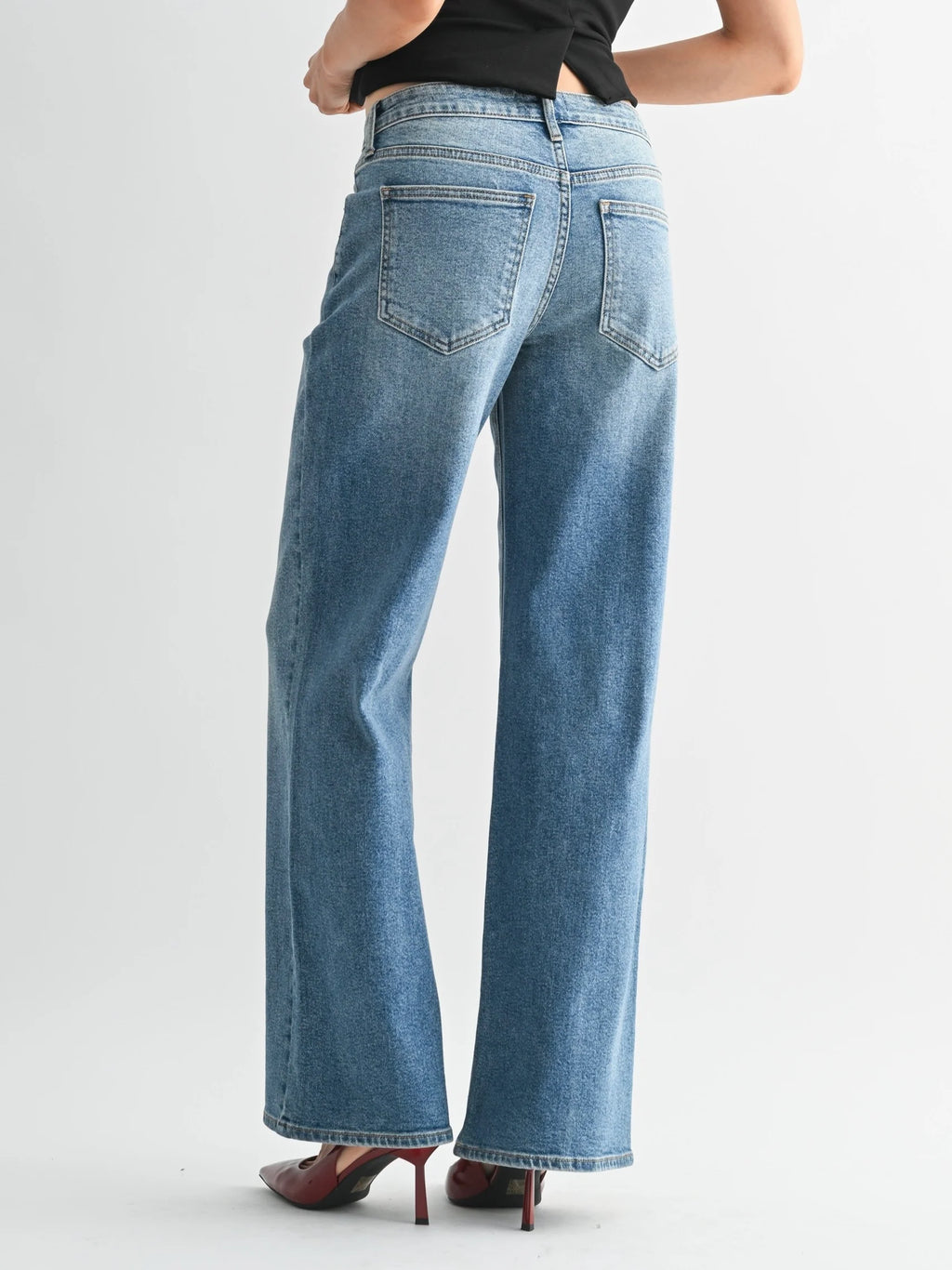 Just Black Denim : High Rise Full Length Straight