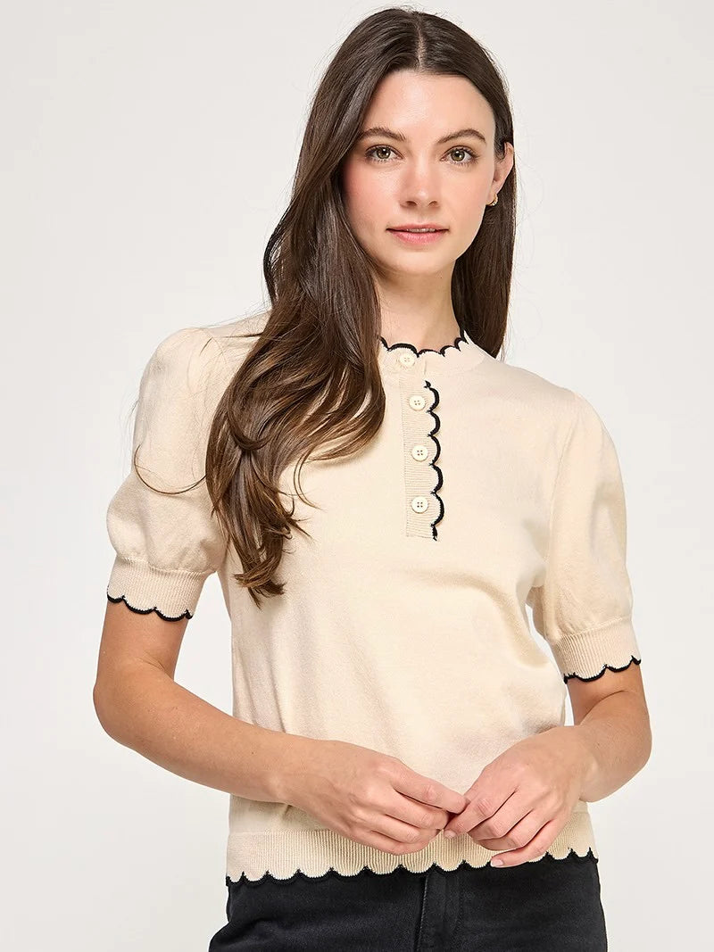 Sherry Scallop Trim Top