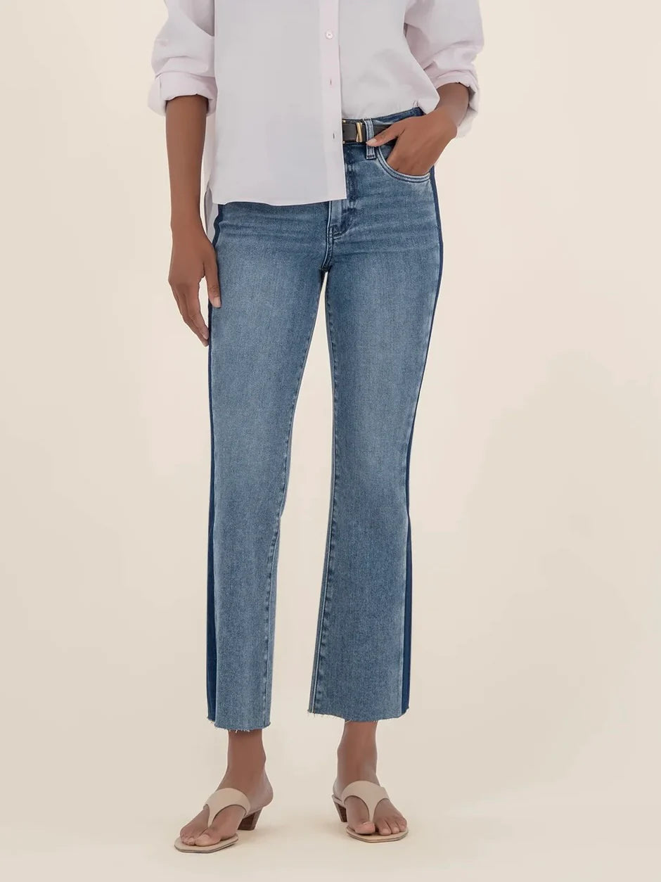 Kut Jeans : Kelsey High Rise Ankle Flare with Side Inset