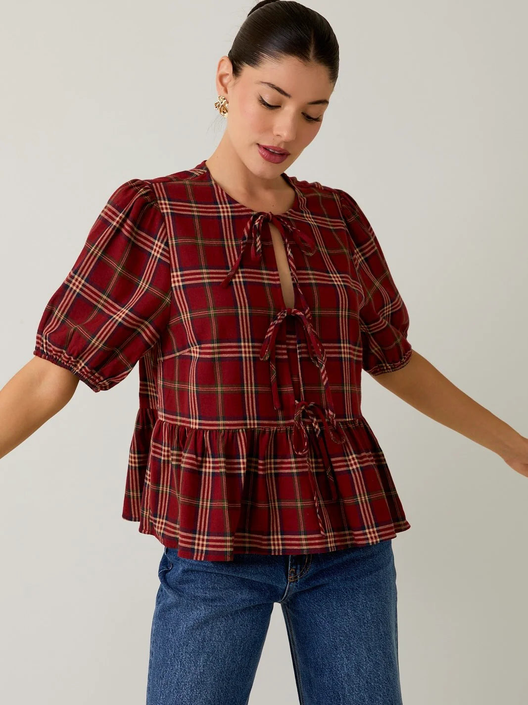 Scotty Plaid Blouse