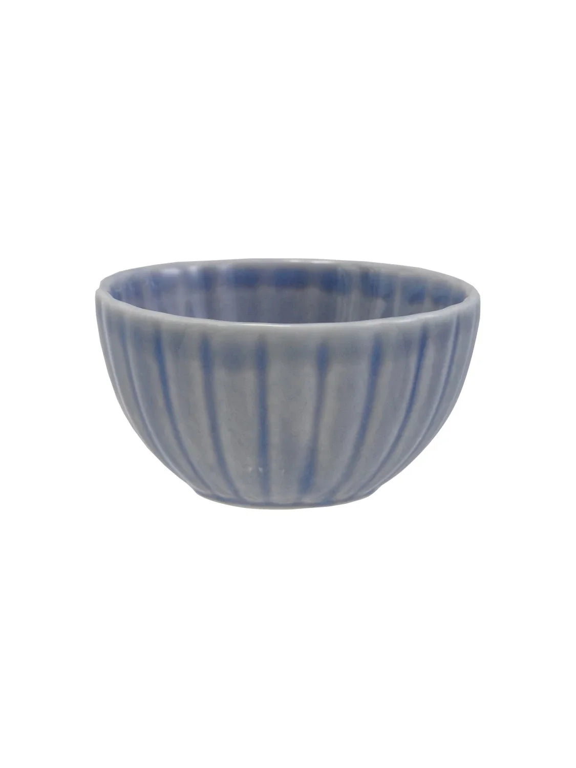 Stoneware Ribbed Reactive Glaze Bowl