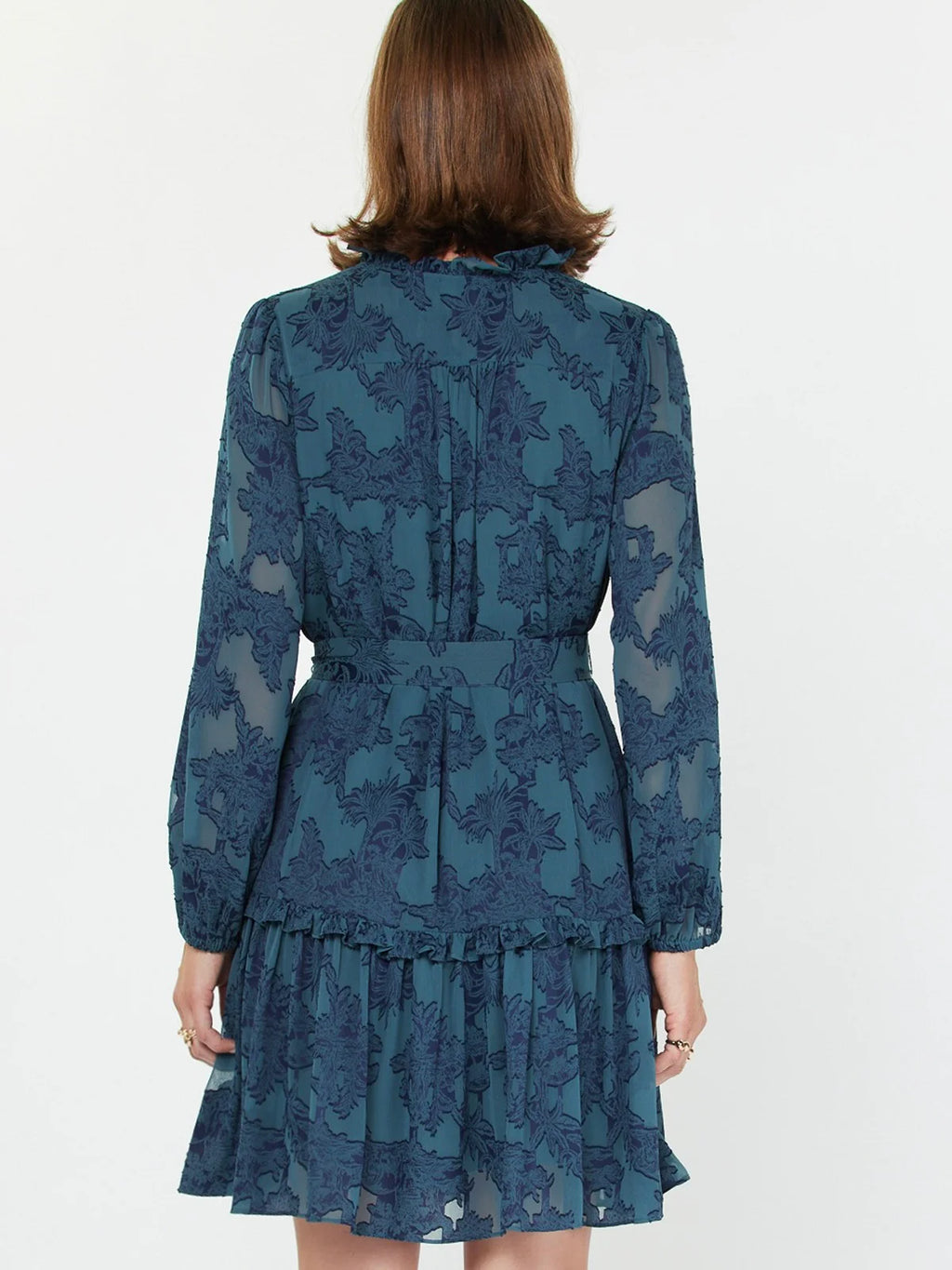 Rayna Ruffled Jacquard Mini Dress