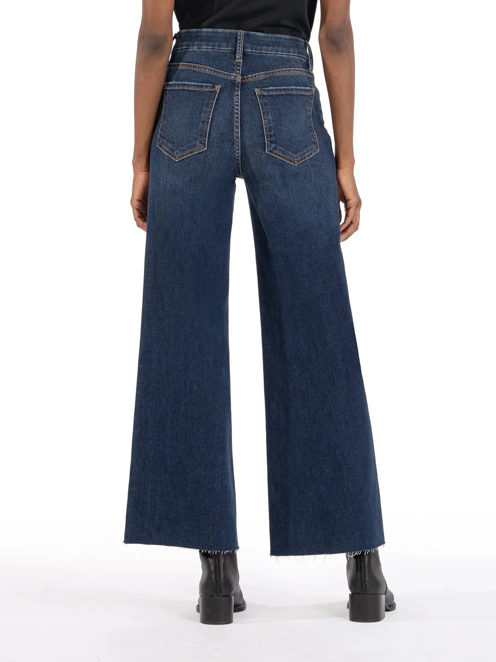 Kut Jeans : Meg High Rise Fab Ab Wide Leg Raw Hem