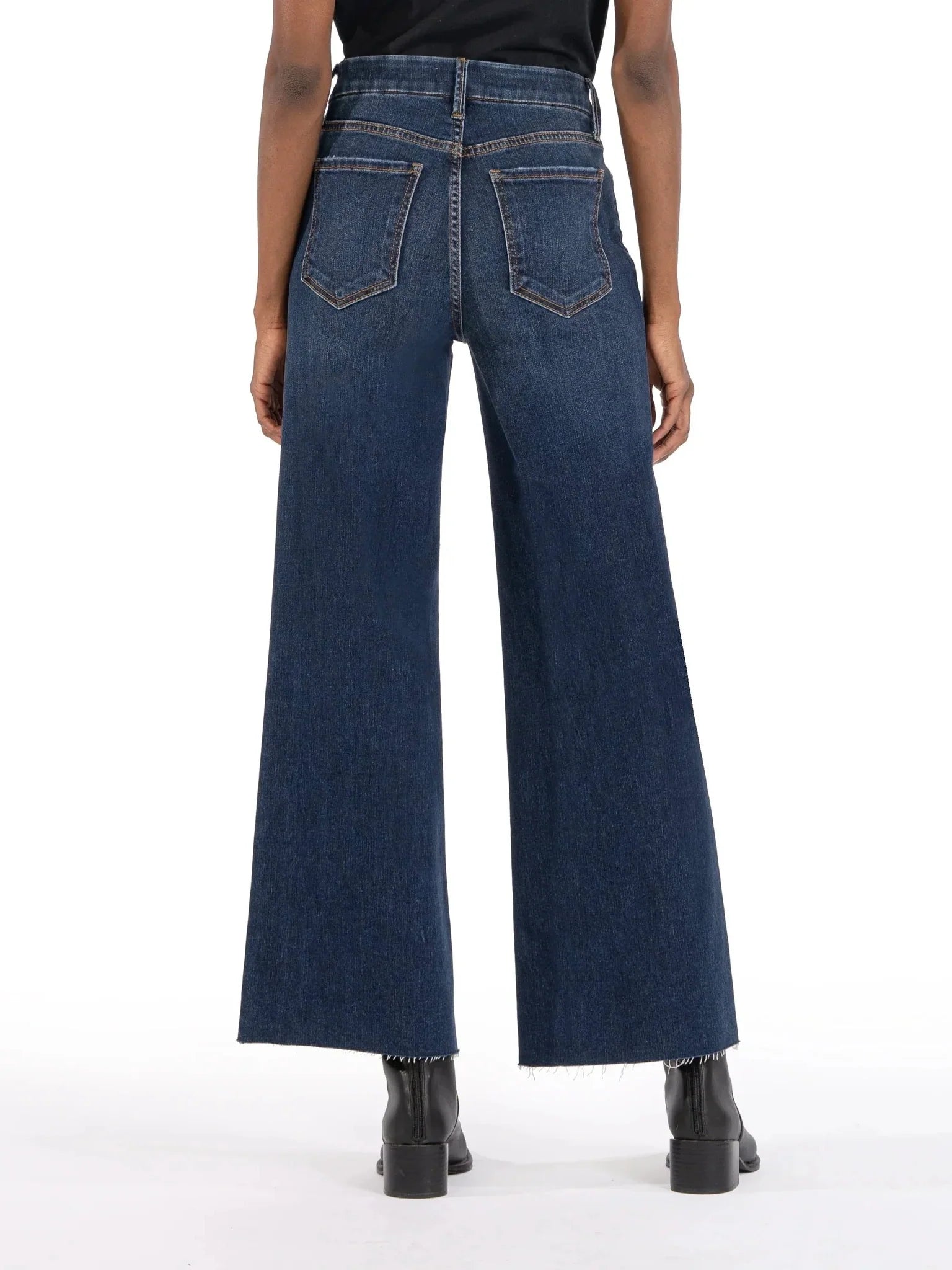 Kut Jeans : Meg High Rise Fab Ab Wide Leg Raw Hem