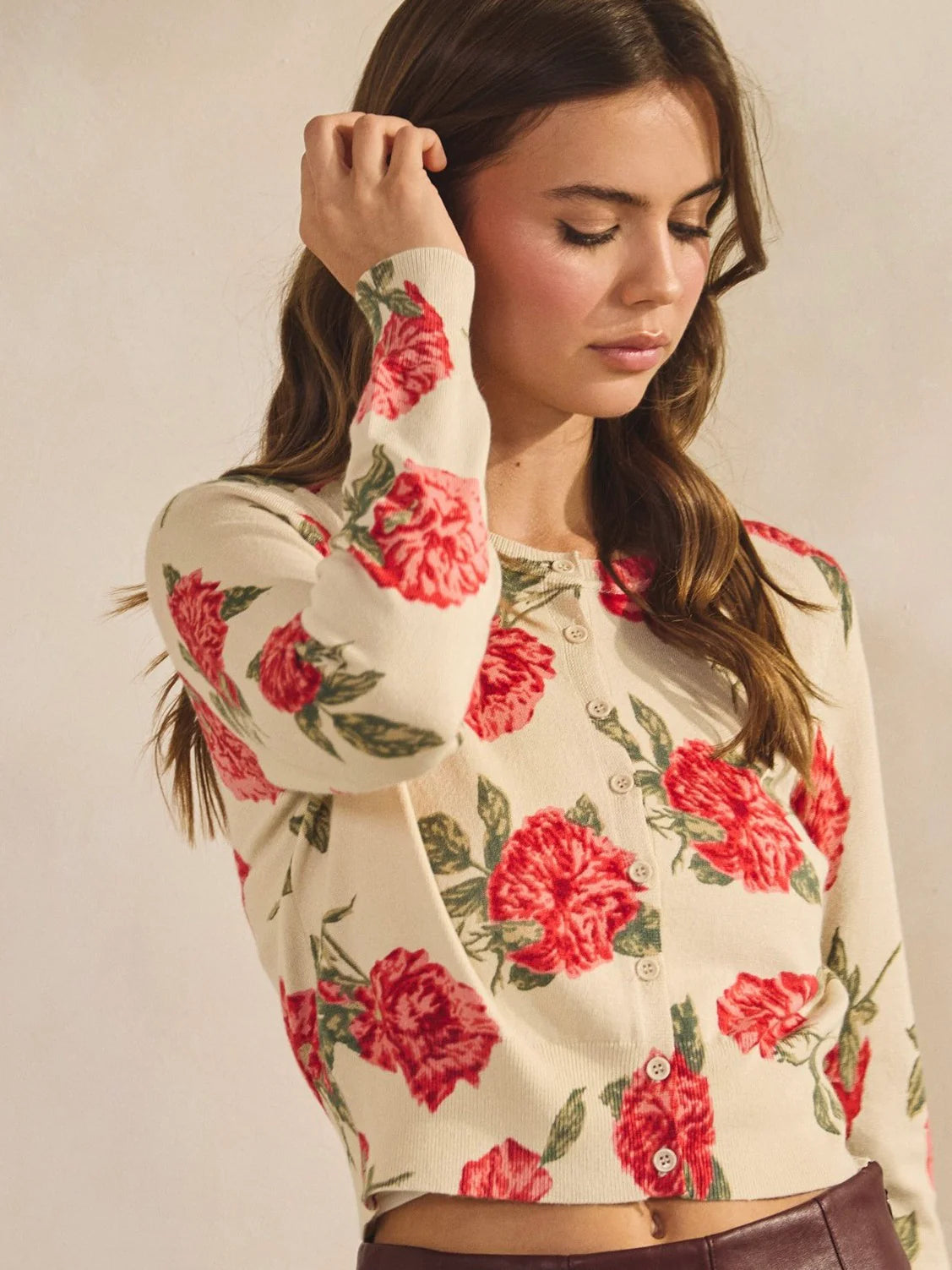 Luxe Soft Floral Button Down Cardigan