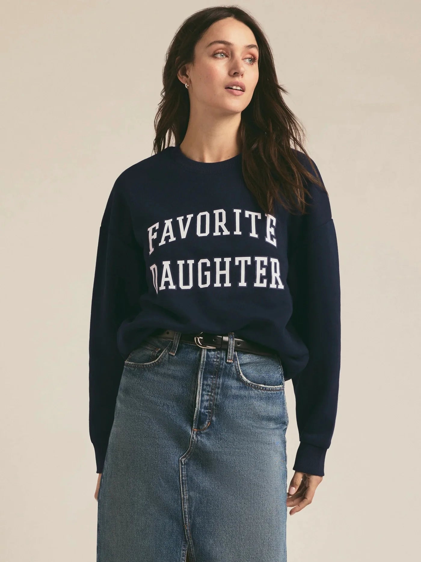 {Favorite Daughter} Collegiate Crewneck Sweatshirt