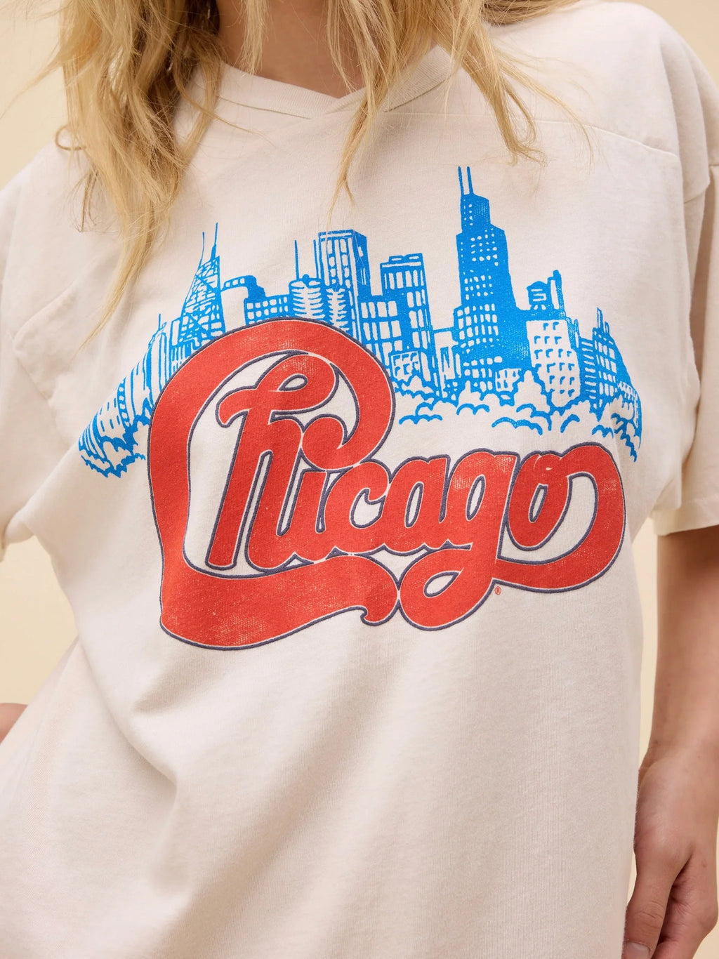 Chicago Skyline Oversized Jersey Tee