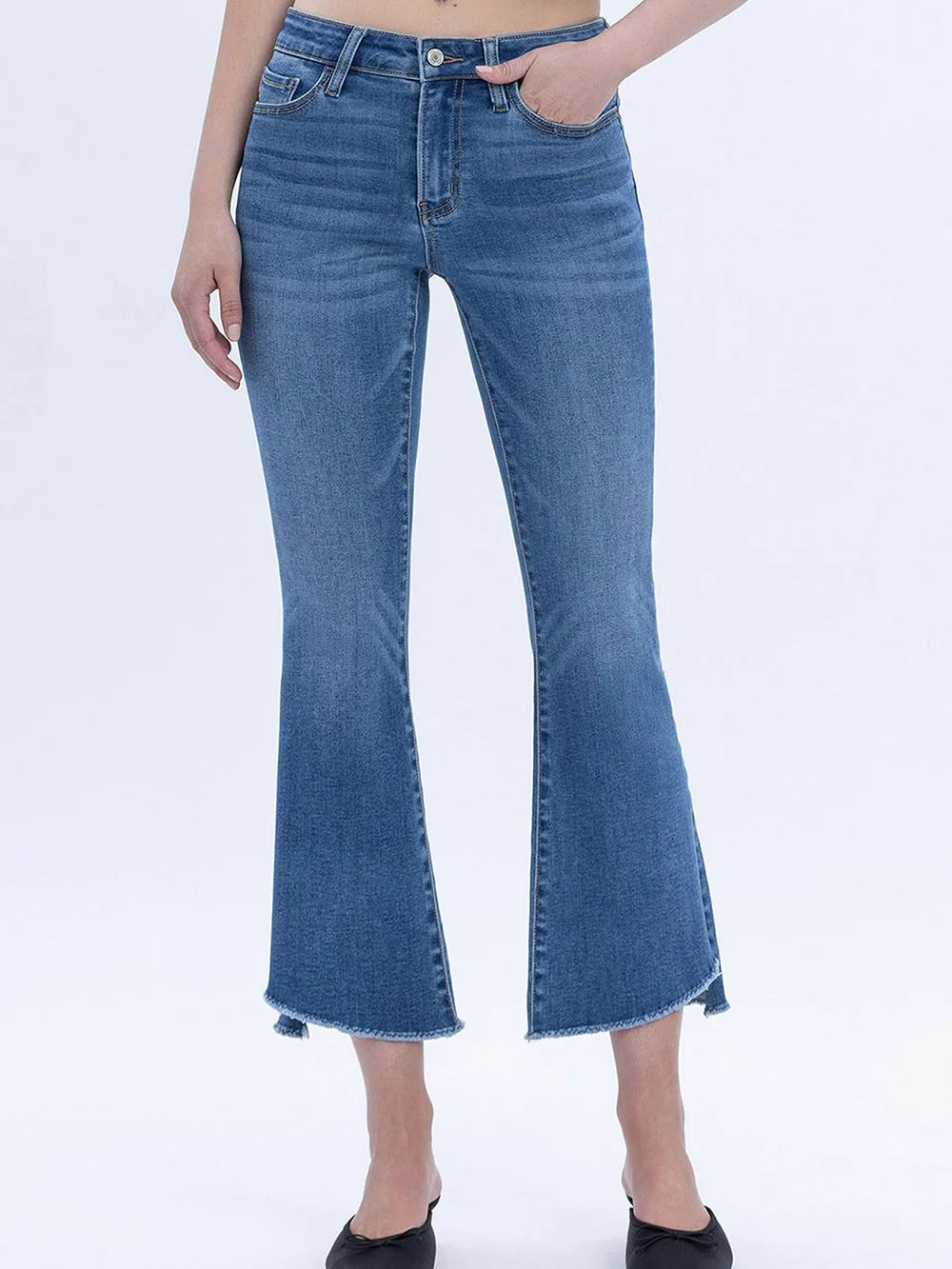 Vervet : Mid Rise Super Soft Crop Flare