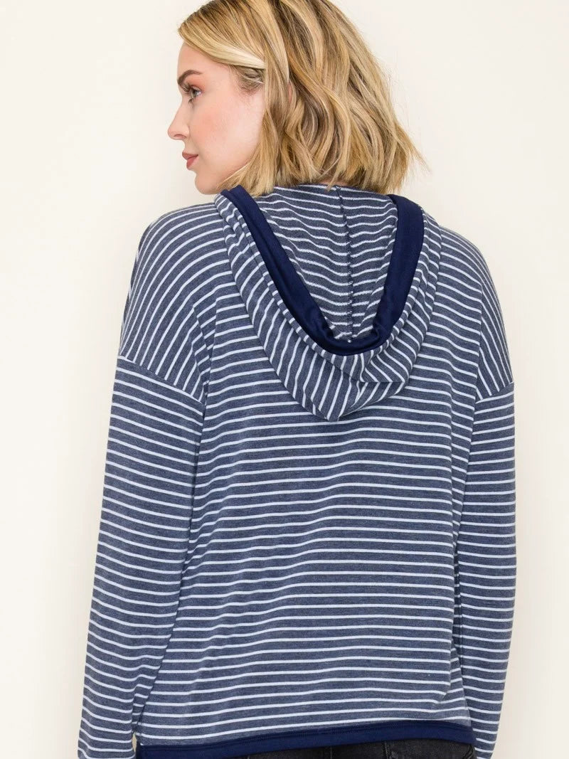 Striped French Terry Hoodie