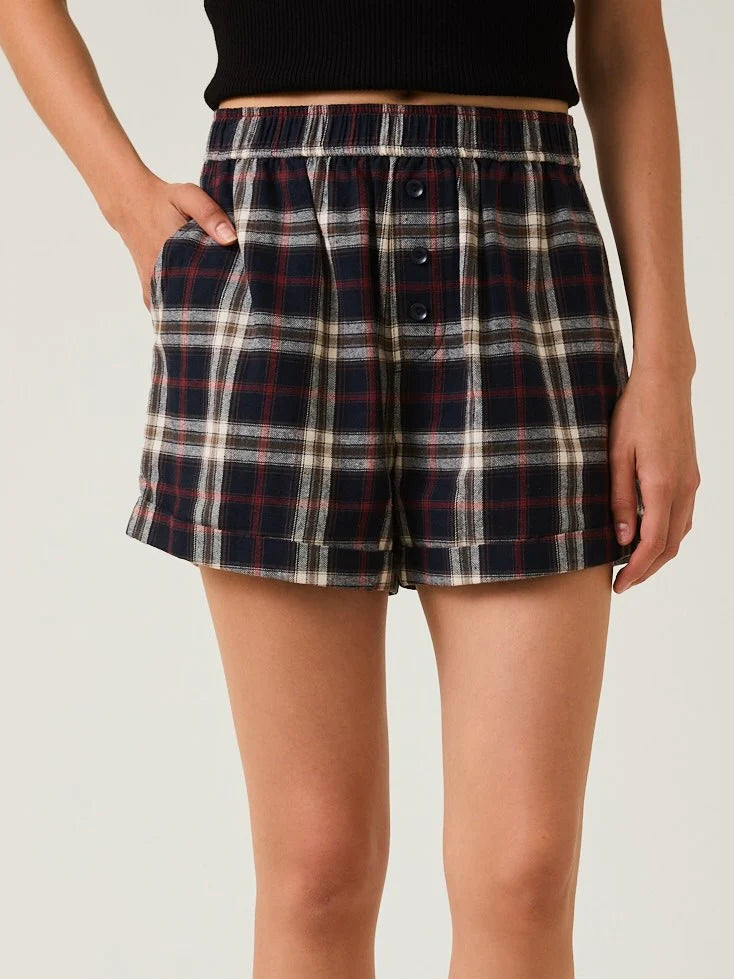 Flannel Plaid Boxer Shorts