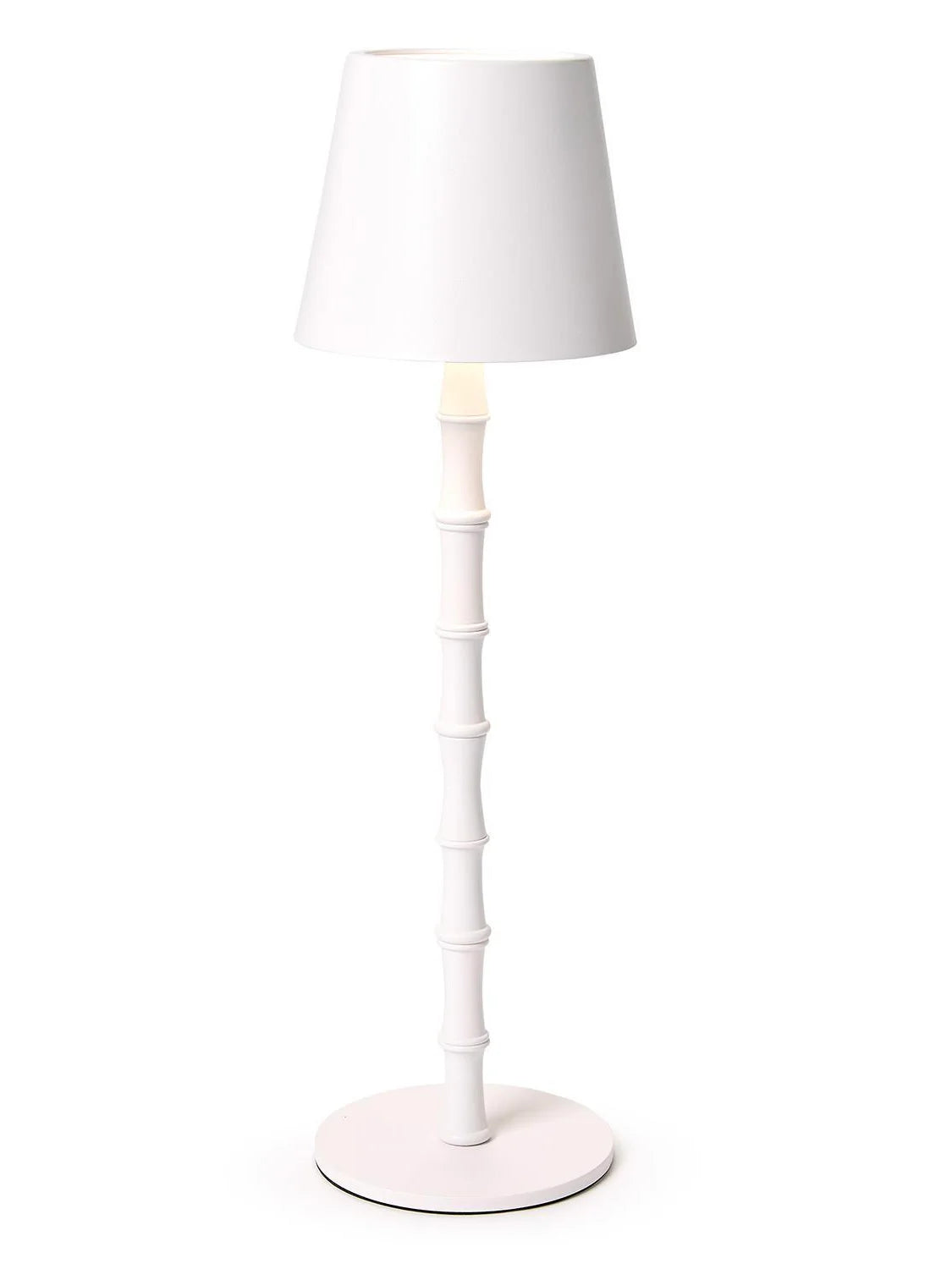 LED Cordless White Bamboo Table Lamp