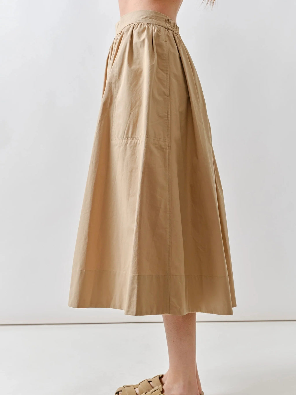 Poplin Midi Full Skirt