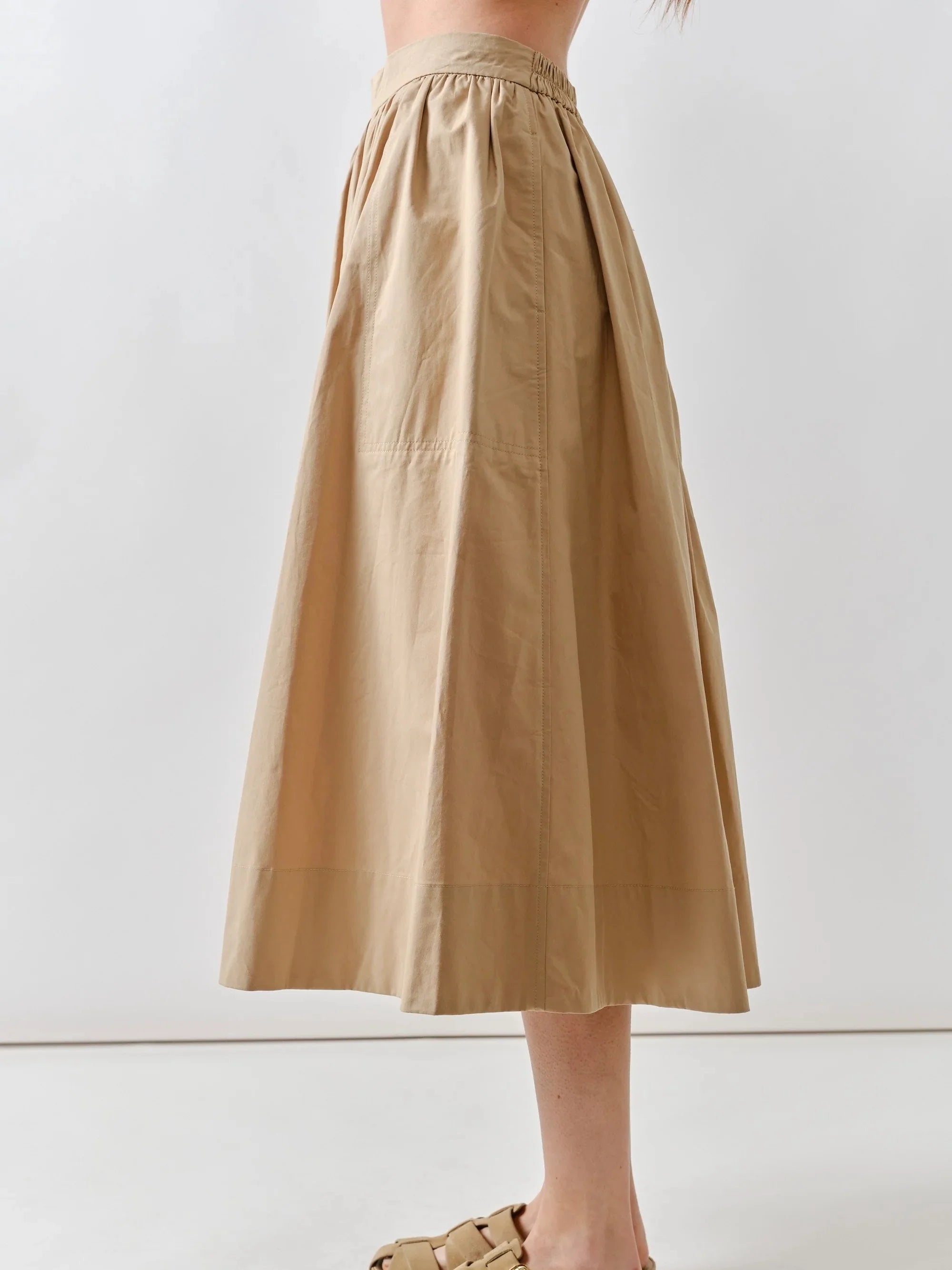 Poplin Midi Full Skirt