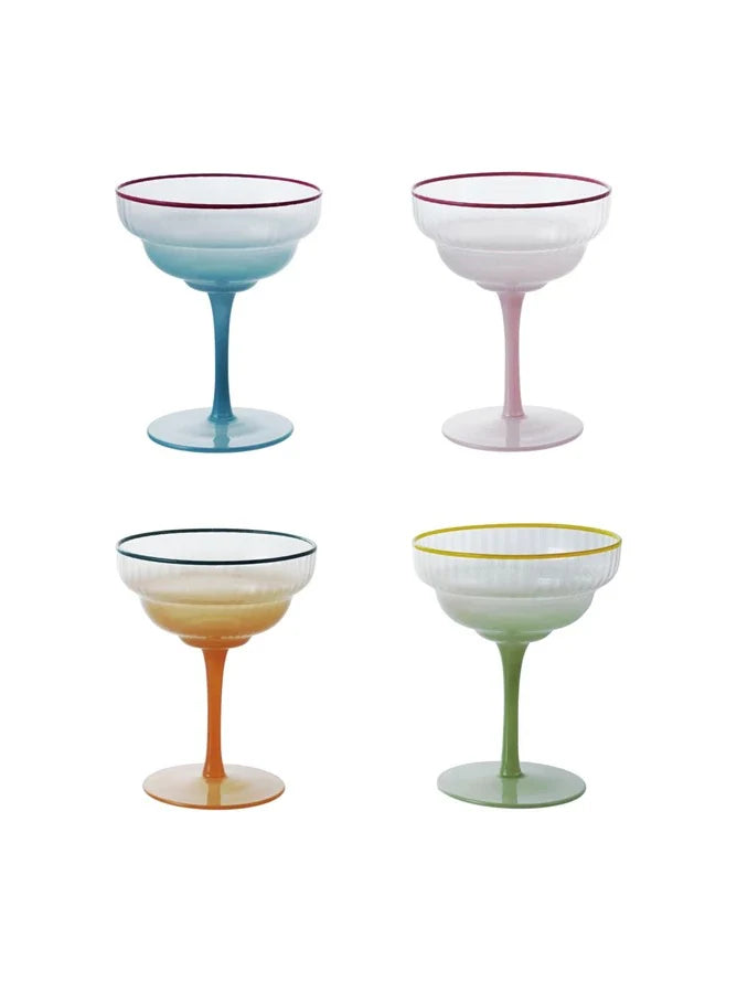 Ombre Fluted Stemmed Coupe Glass