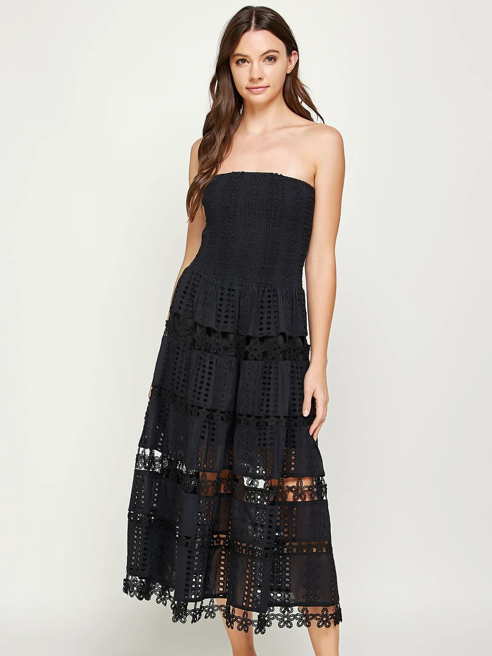 Eyelet Lace Tube Dress