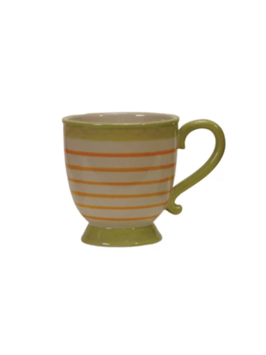 Hand Painted Stoneware Footed Mug