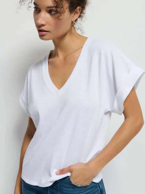 Stevie Cuffed V-Neck Top