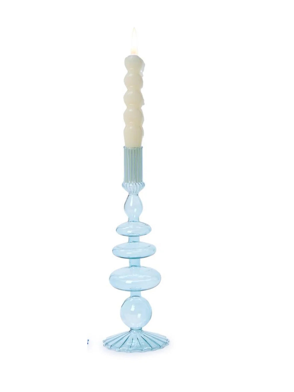 Blue Glass Candleholders