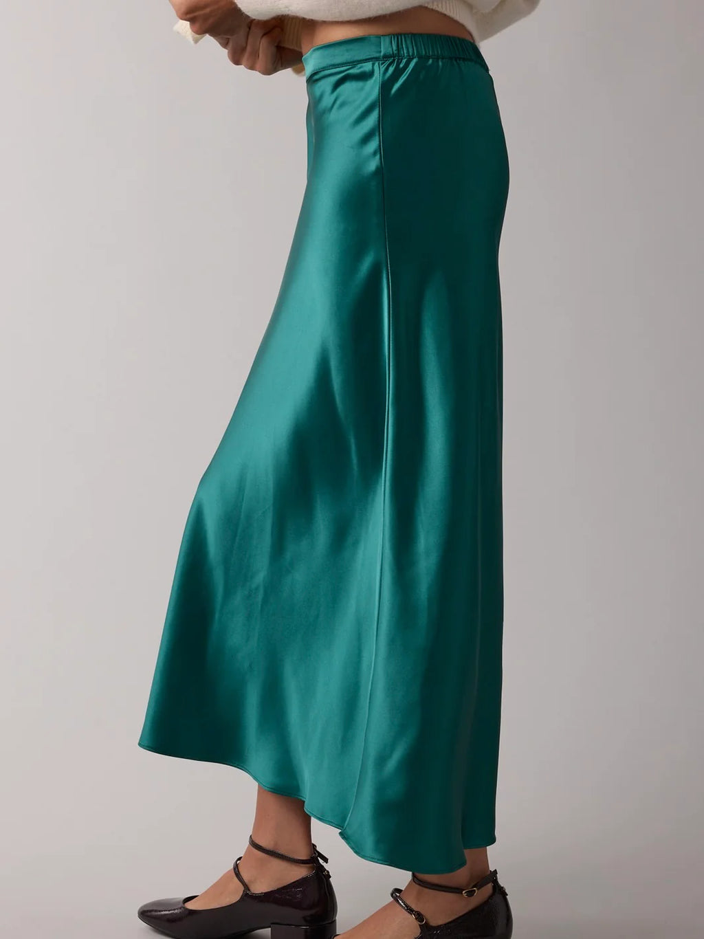 Isabella Satin Midi Skirt