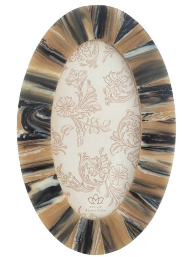 Resin Frame Black & Tan Oval