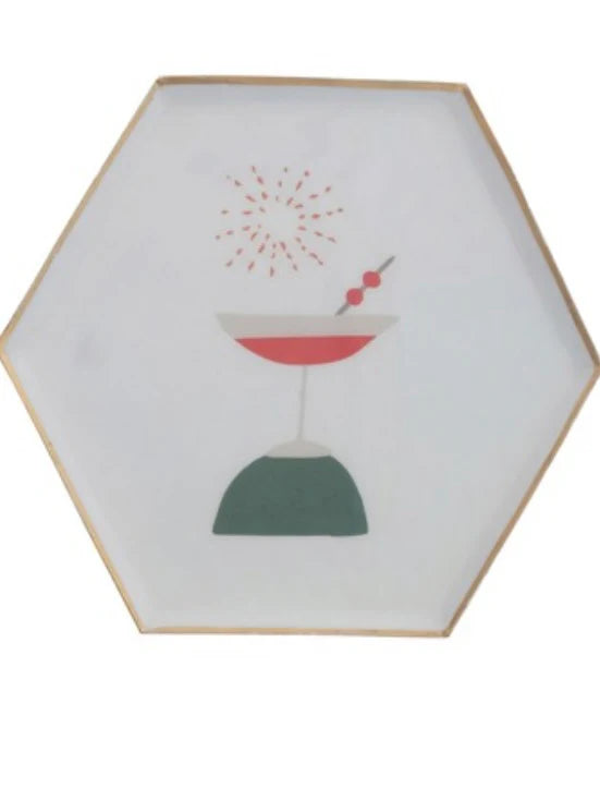 Hexagon Enameled Tray