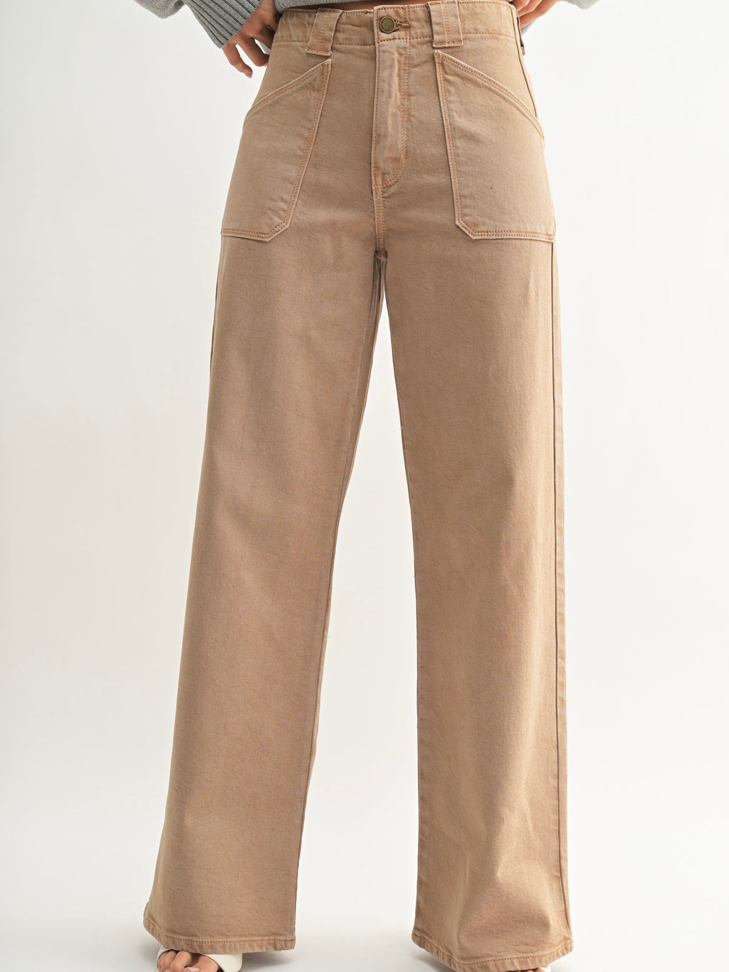 Just Black Denim : Patch Pocket Wide Leg Flare