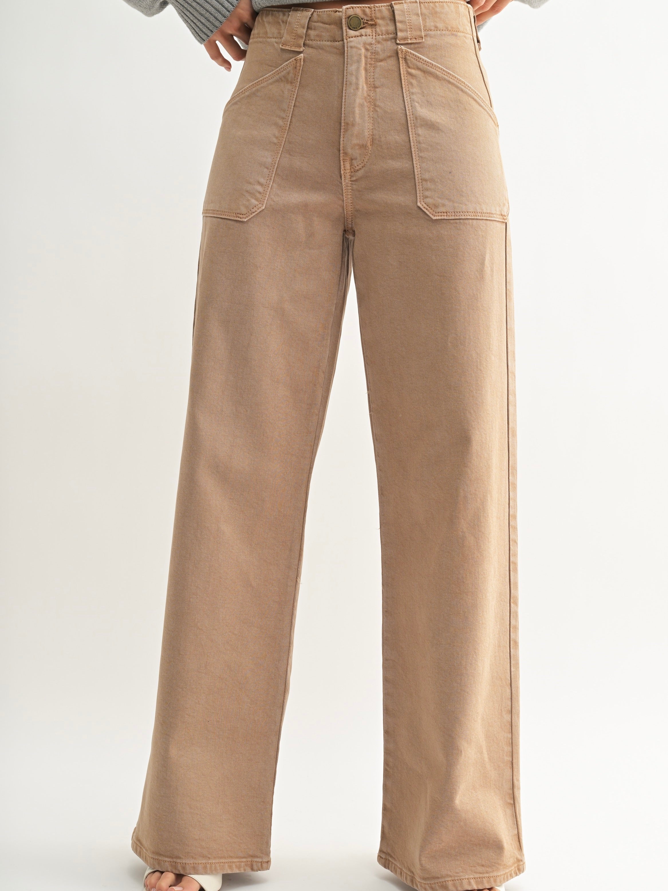 Just Black Denim : Patch Pocket Wide Leg Flare