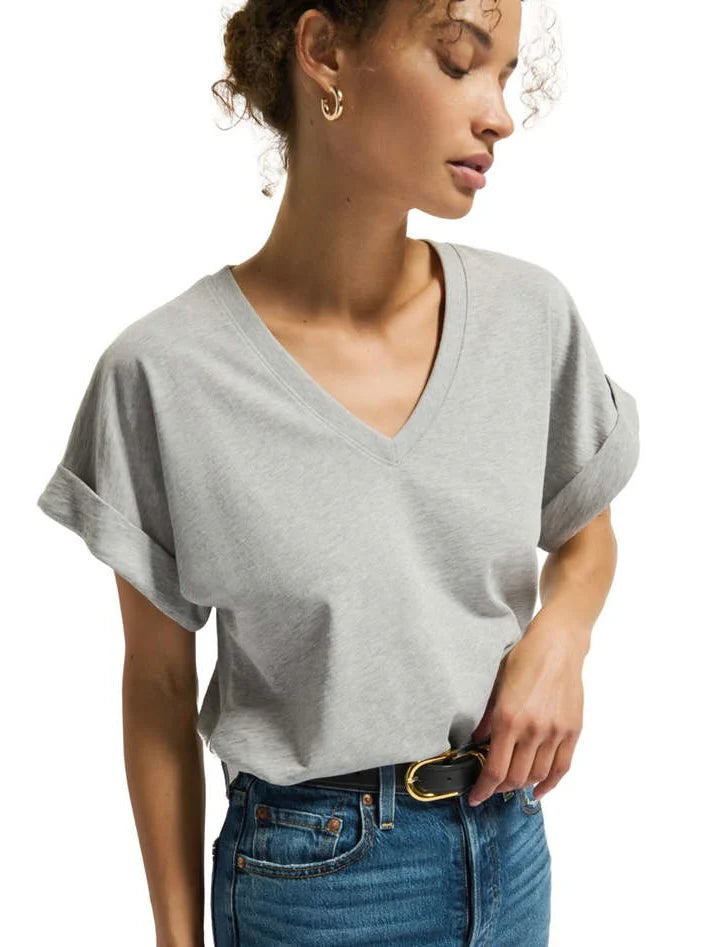 Stevie Cuffed V-Neck Top