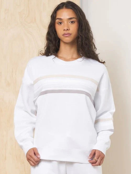 Stripe Burnout Fleece Crewneck