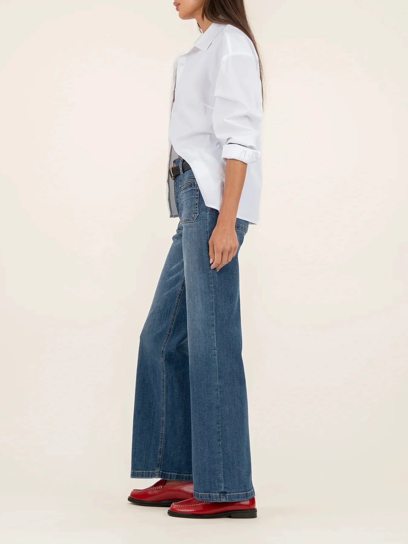 Kut Jeans : Jean High Rise Wide Leg Front and Back Patch Pockets