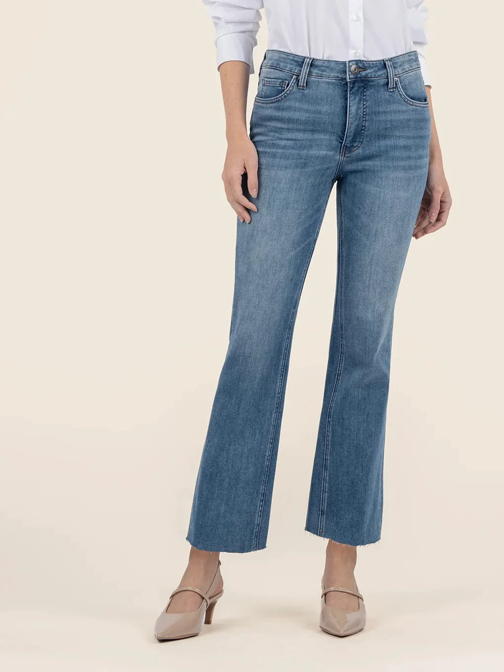 Kut Jeans : Kelsey High Rise Fab Ab Ankle Flare