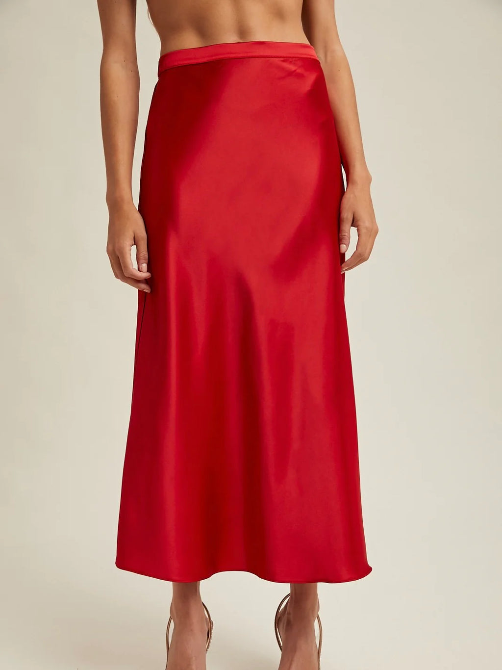 Isabella Satin Midi Skirt