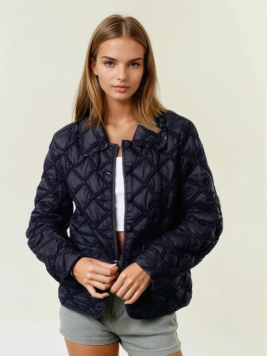 Chloe Quilted Button Down Jacket