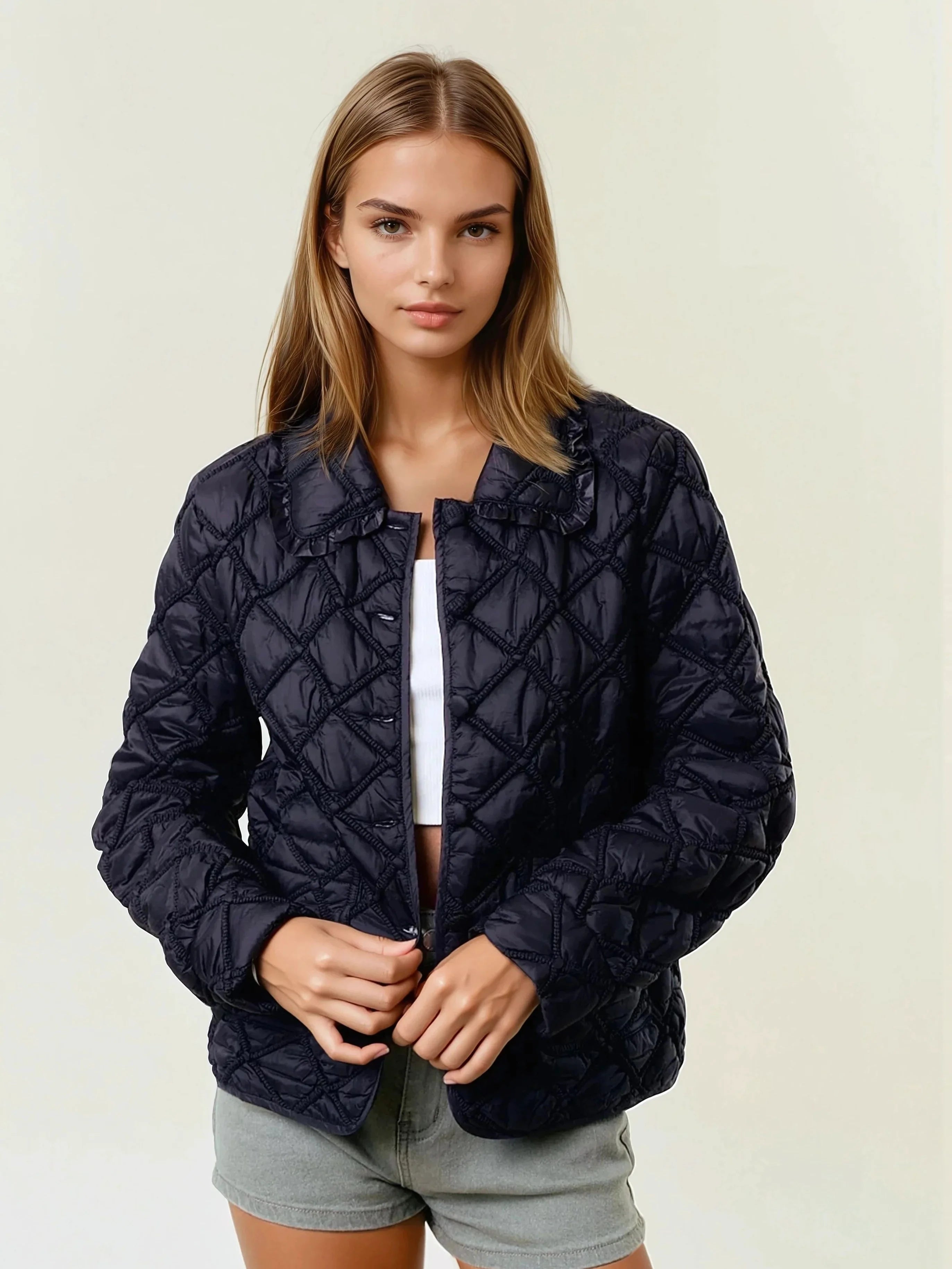 Chloe Quilted Button Down Jacket