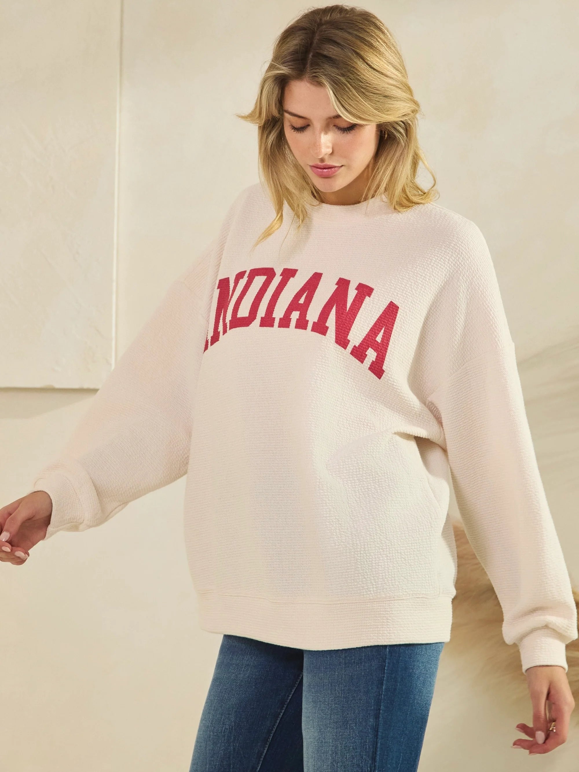 INDIANA Graphic Cloudy Knit Top