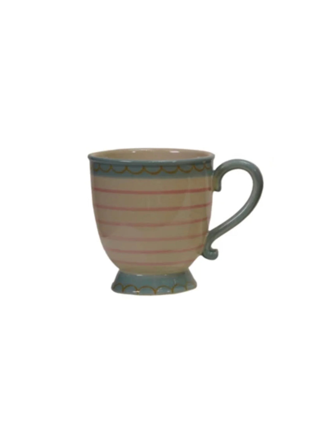 Hand Painted Stoneware Footed Mug