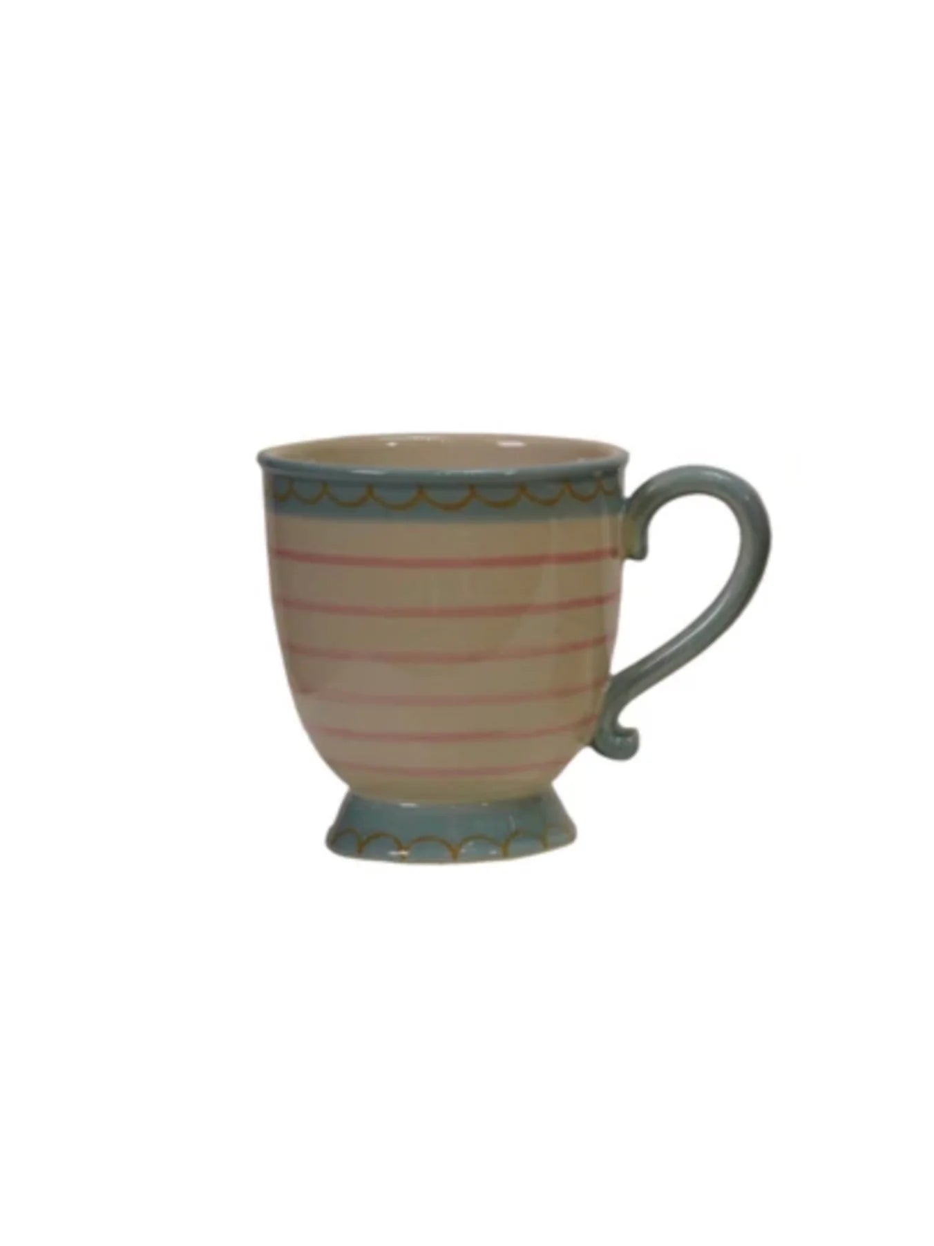 Hand Painted Stoneware Footed Mug