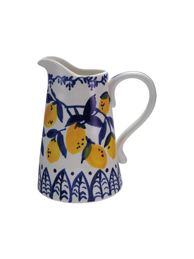 Hand Painted Stoneware Pitcher