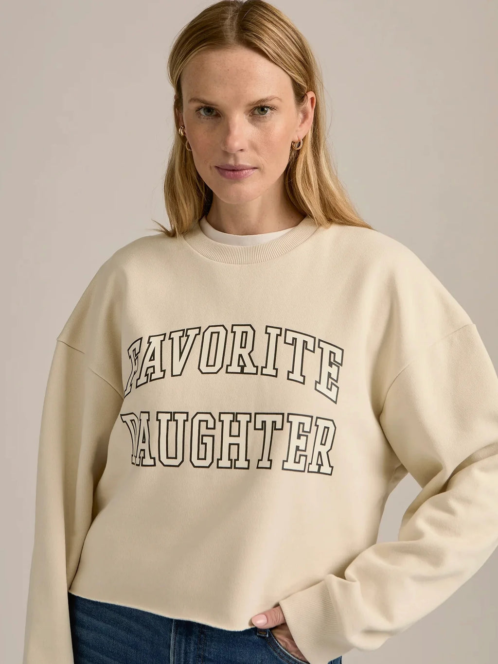 {Favorite Daughter} Cropped Collegiate Sweatshirt