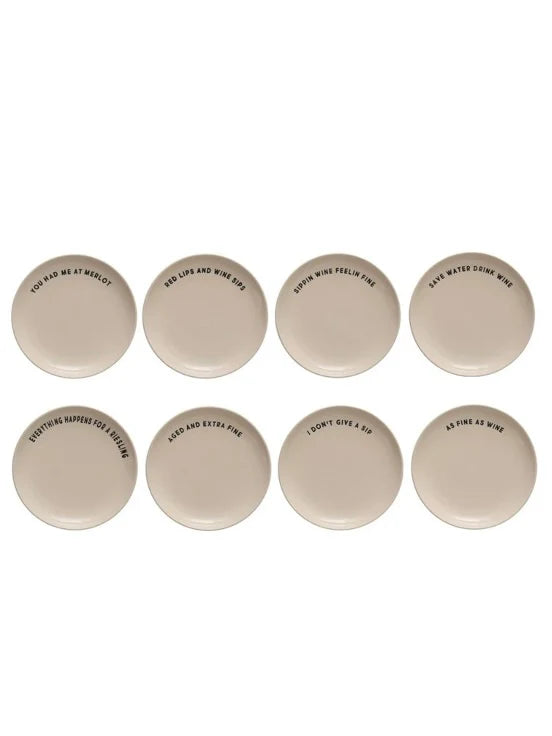 Stoneware Wine Sayings Plate