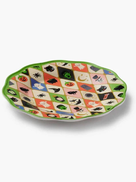 Halloween Argyle Melamine Dessert Plate