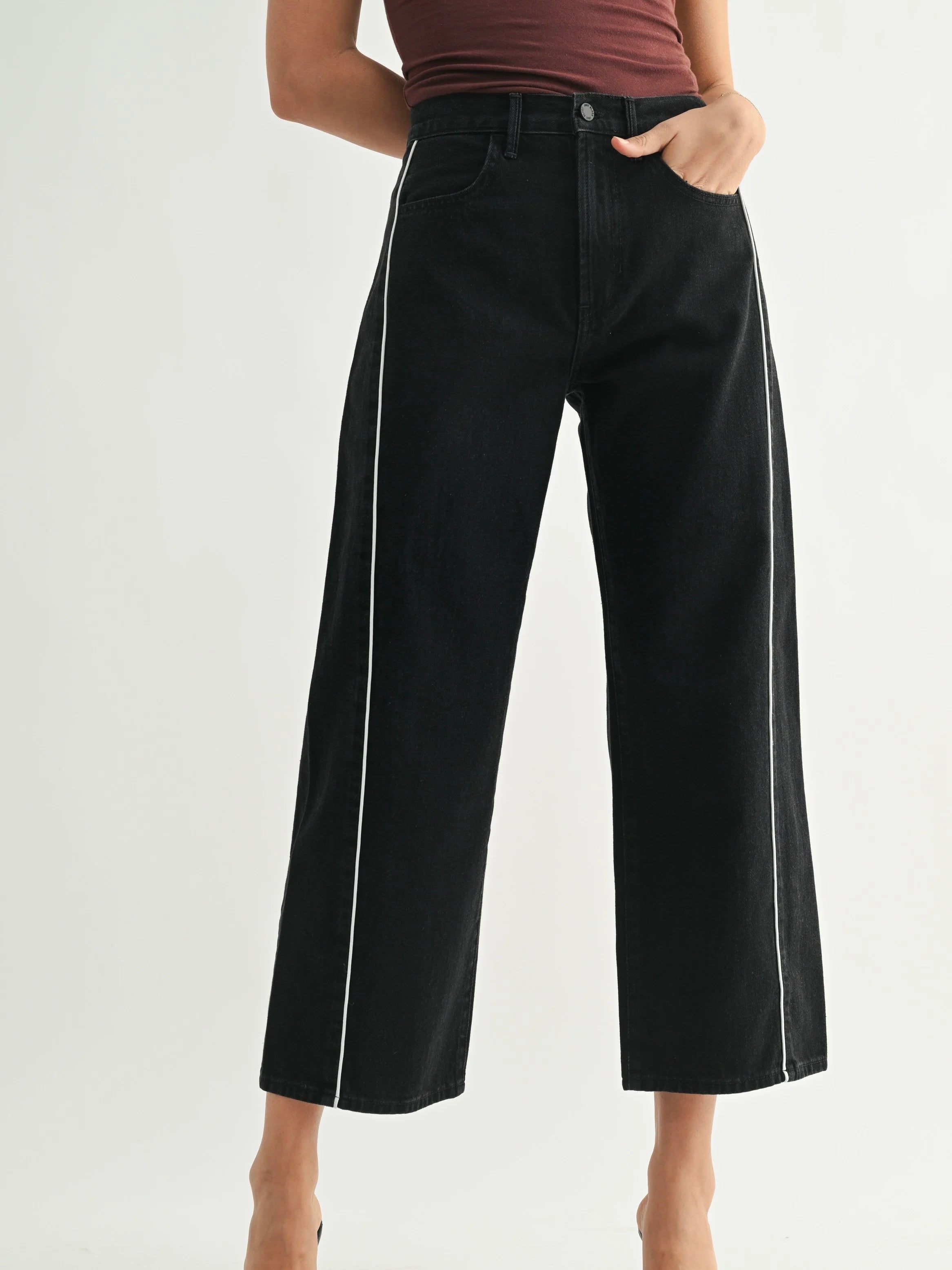 Just Black Denim : Barrel Twist Stripe Jean