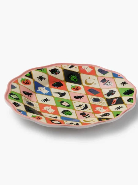Halloween Argyle Melamine Dessert Plate