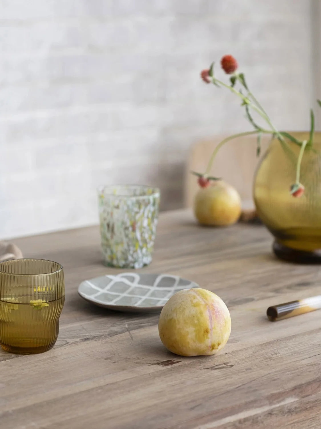 Speckled Blown Drinking Glass/Votive Holder