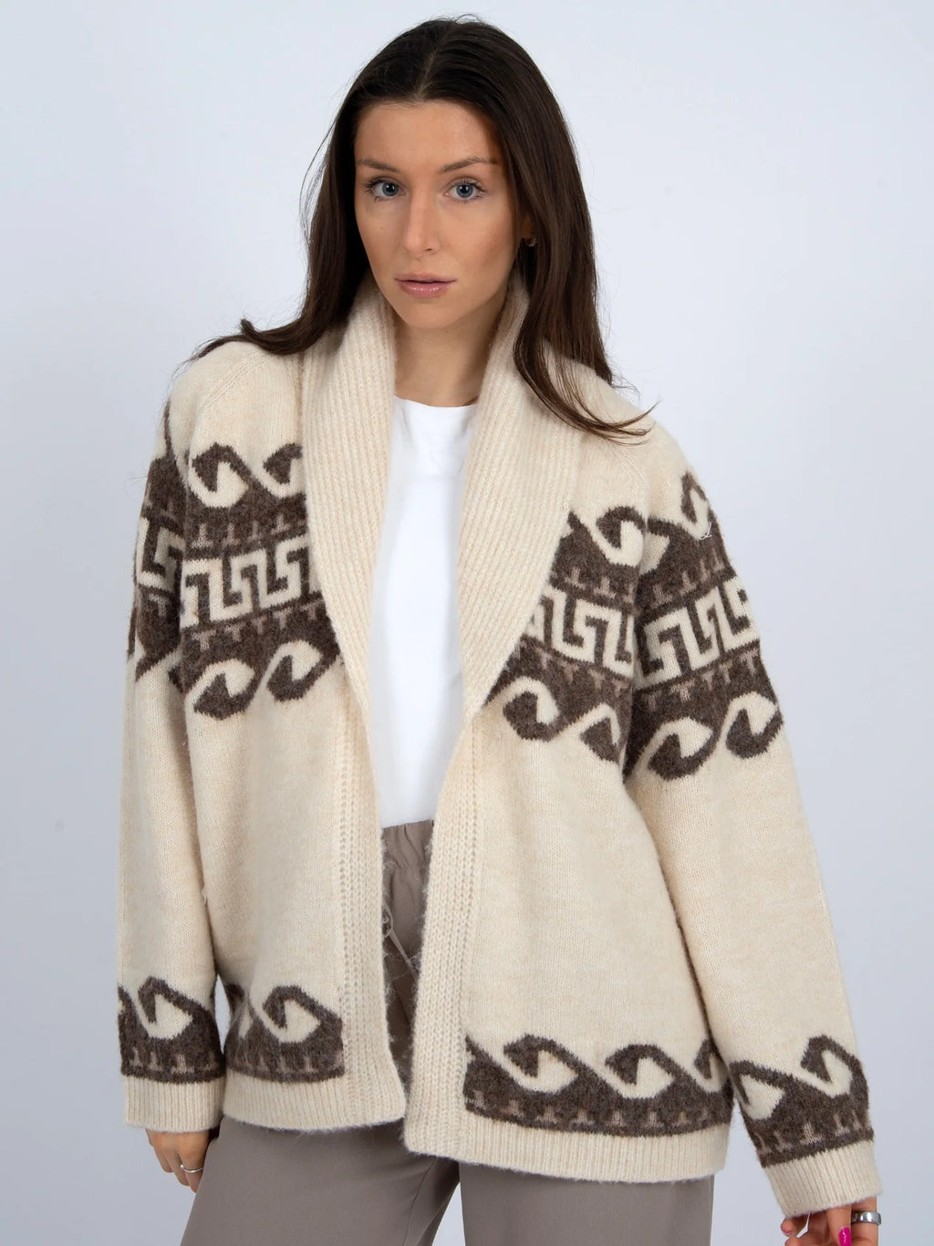 Astrid Long Sleeve Shawl Collar Cardigan