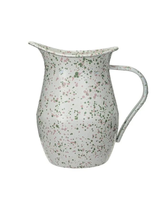 Enameled Splatterware Pitcher