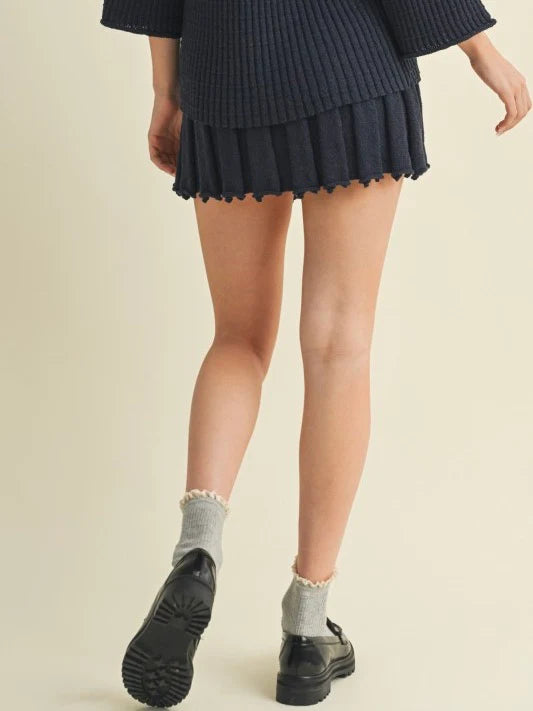 Ribbed Sweater Skort