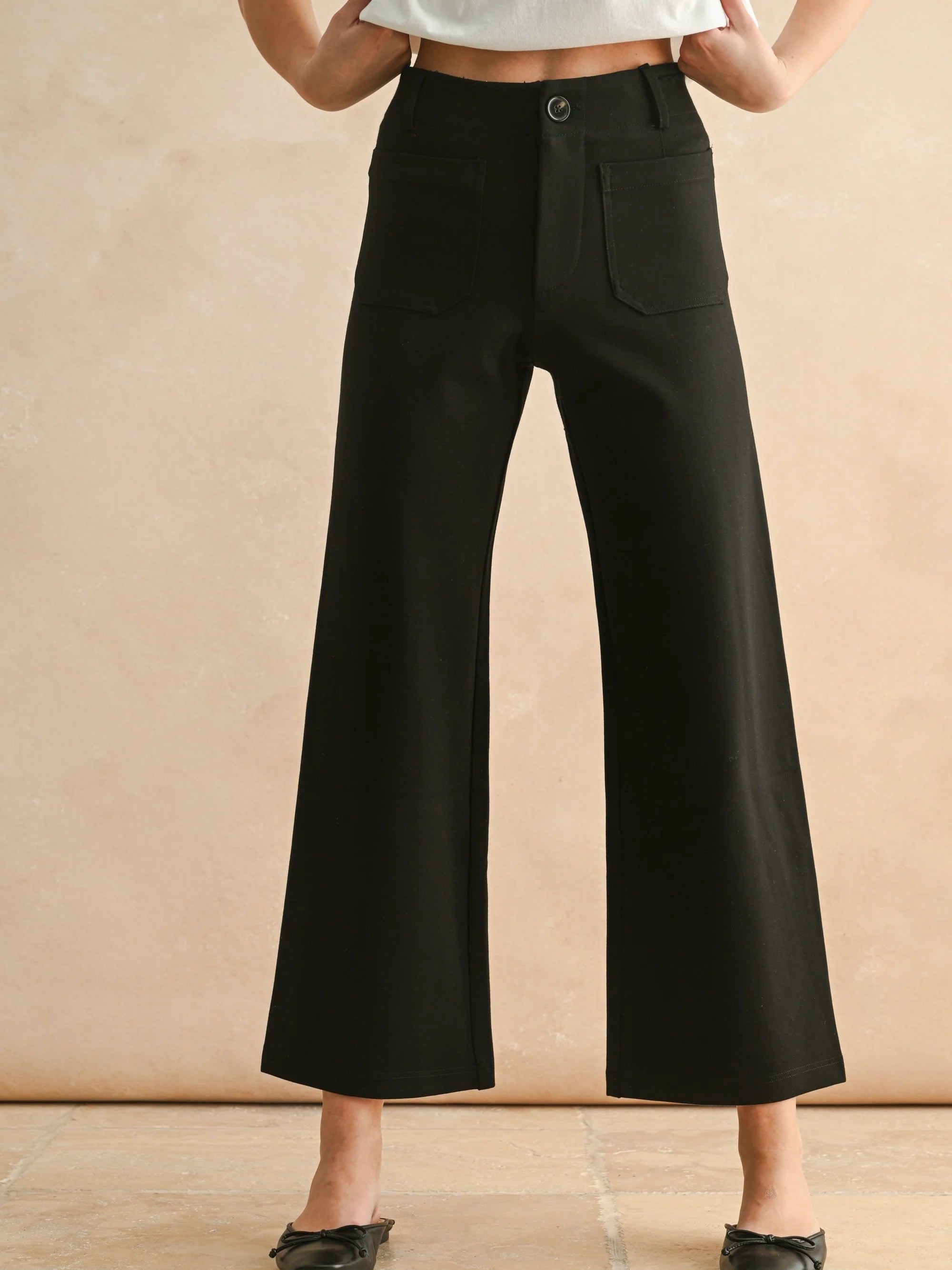 Ponte Fabric Crop Pants